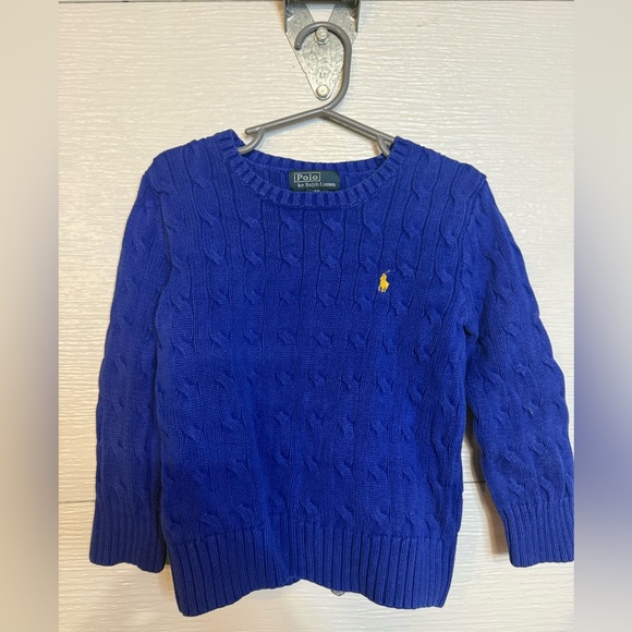POLO BY RALPH LAUREN BLUE CABLE KNIT SWEATER 4T - Picture 2 of 5